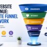 Website Revenue Funnel showing customer journey, lead generation, conversion optimization, sales funnel stages, and revenue growth for service businesses.