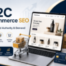 Feature image for D2C Ecommerce SEO showcasing brand growth, authority building, and strategies to increase organic sales.