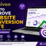 How to Improve Website Conversion Rate guide with analytics dashboard and Achivoo branding for small businesses
