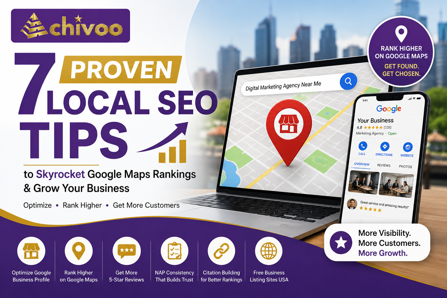 Local SEO strategies to rank higher on Google Maps for small businesses.