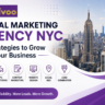 Achivoo digital marketing agency NYC banner with New York City skyline and digital marketing services